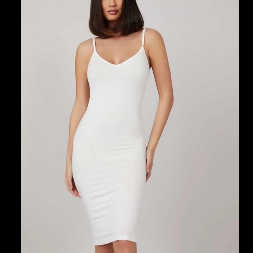 White tank bodycon midi dress - Picture 5 of 8